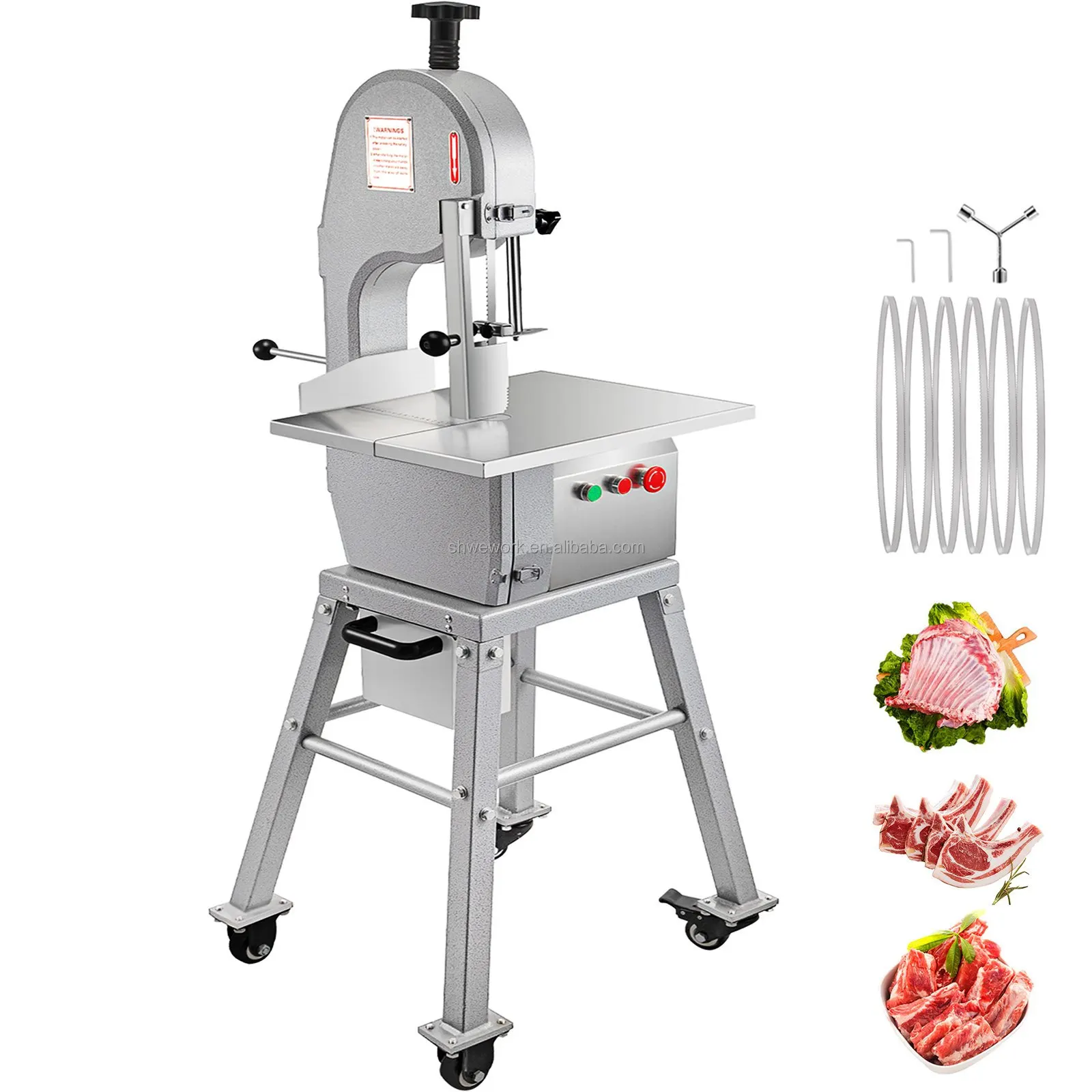 Meat Band Saw Cutting Machine - Mesin Gergaji Tulang Komersial 850W, 1,16HP,