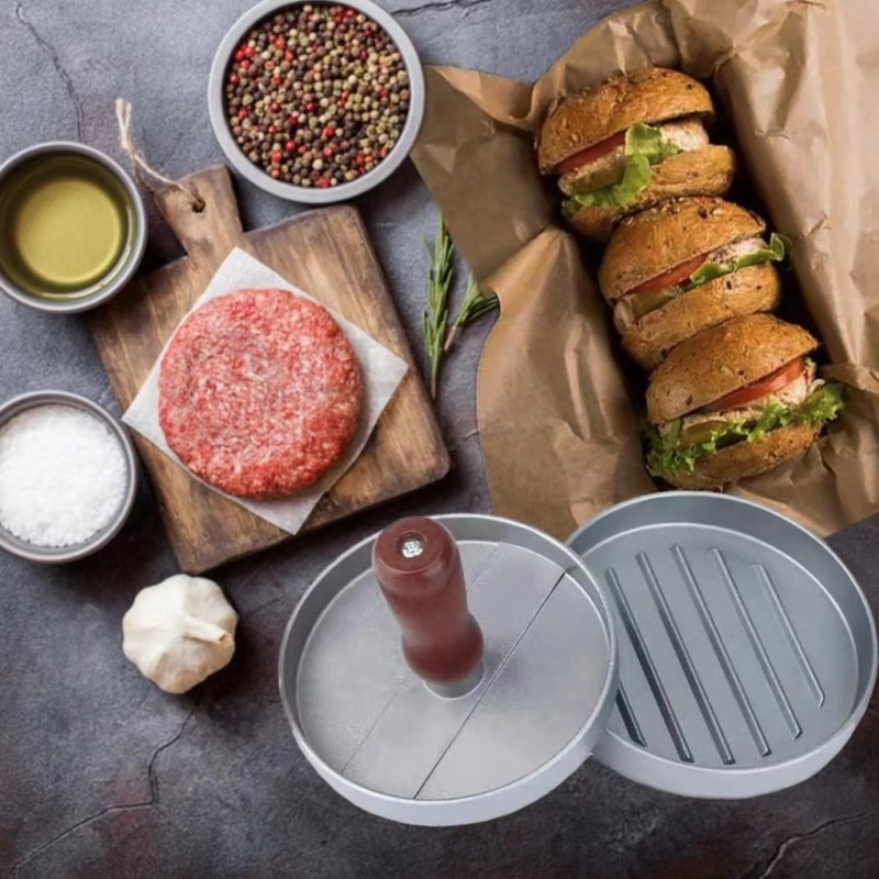 Meat Patty Maker Press Manual - Alat Press Daging Burger Manual, Mesin