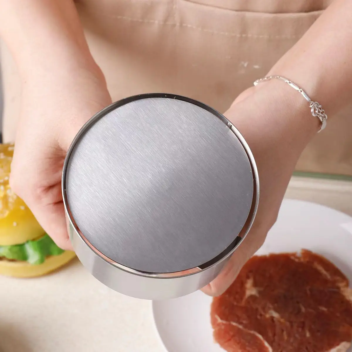 Cetakan Pembuat Patty Burger M - Meat Patty Maker Press Manual ulasan dan harga