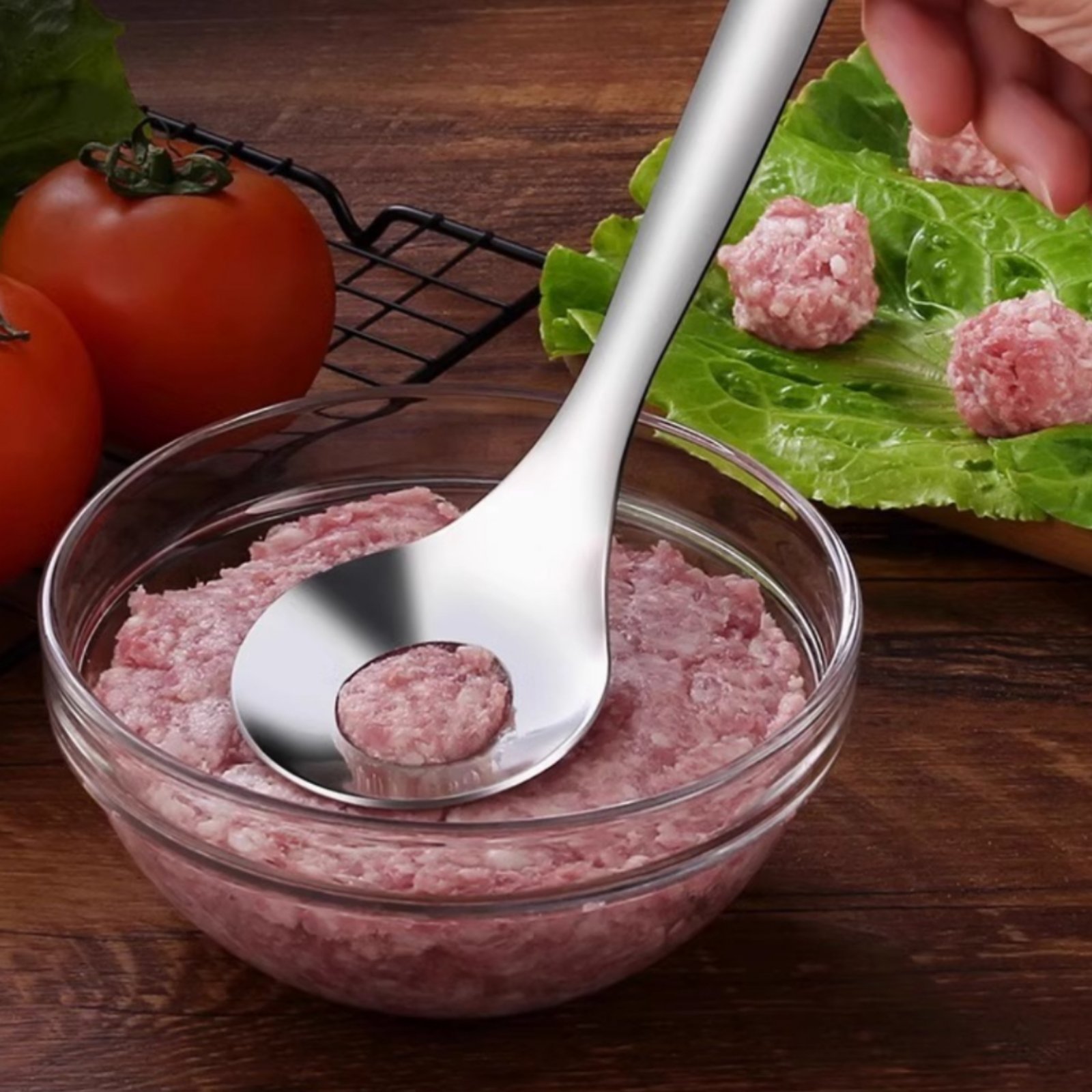 Sendok Pembuat Bakso Baja Taha - Meat Patty Maker Press Manual ulasan dan harga