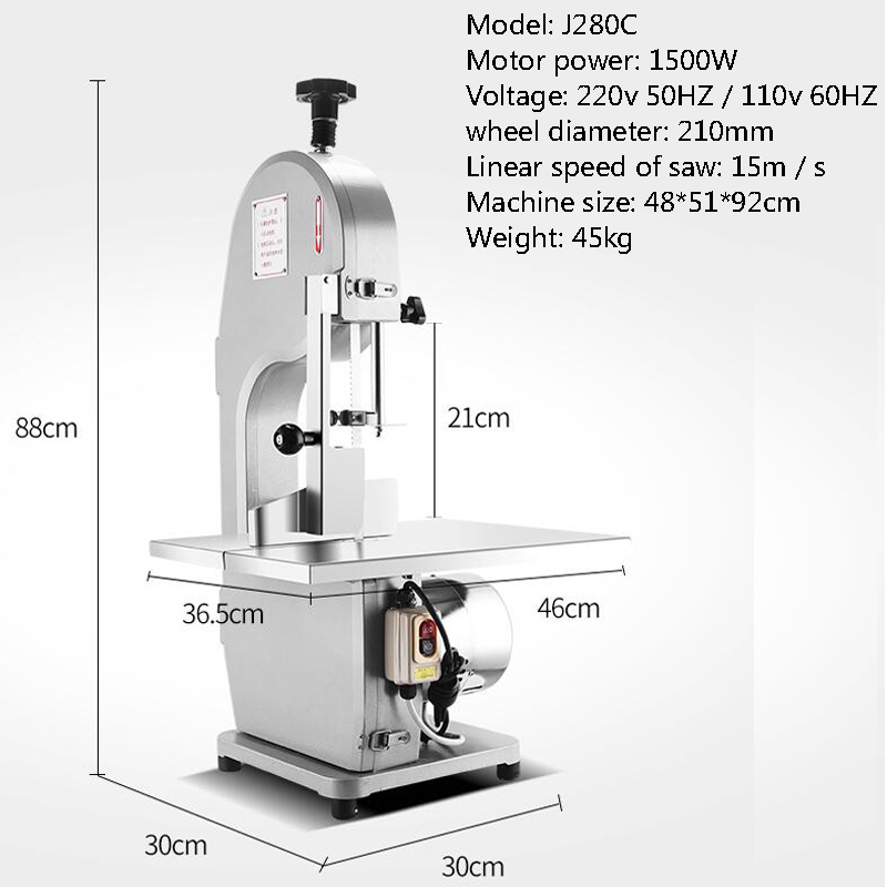 Mesin Gergaji Tulang Daging St - Meat Band Saw Cutting Machine ulasan dan harga