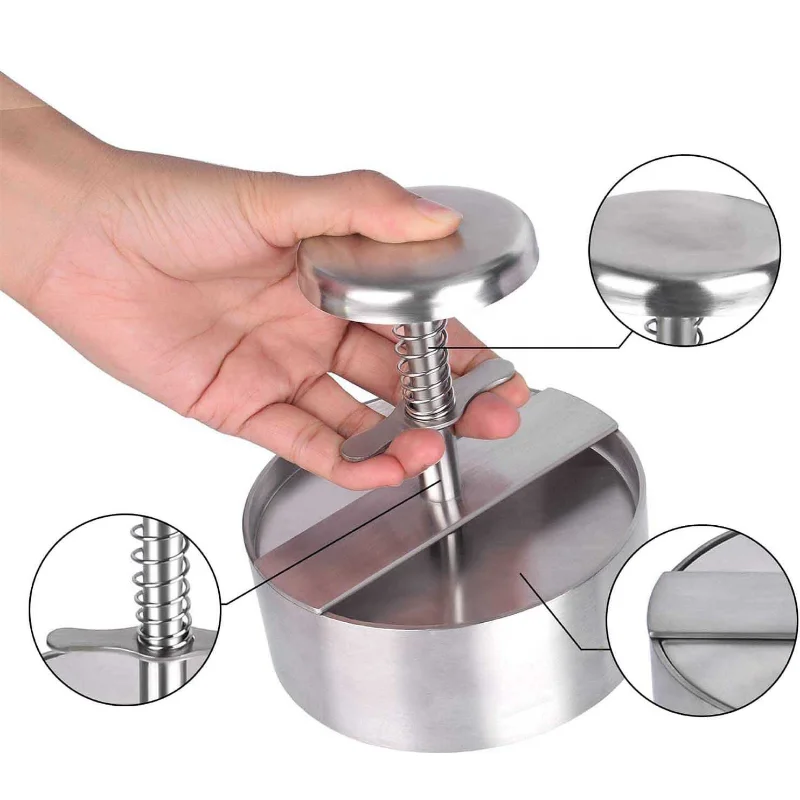Pembuat Patty Hamburger tekan  - Meat Patty Maker Press Manual ulasan dan harga