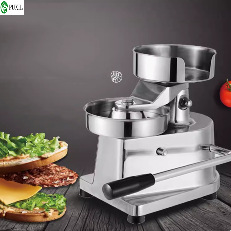 Mesin hamburger komersial, mes - Meat Patty Maker Press Manual ulasan dan harga