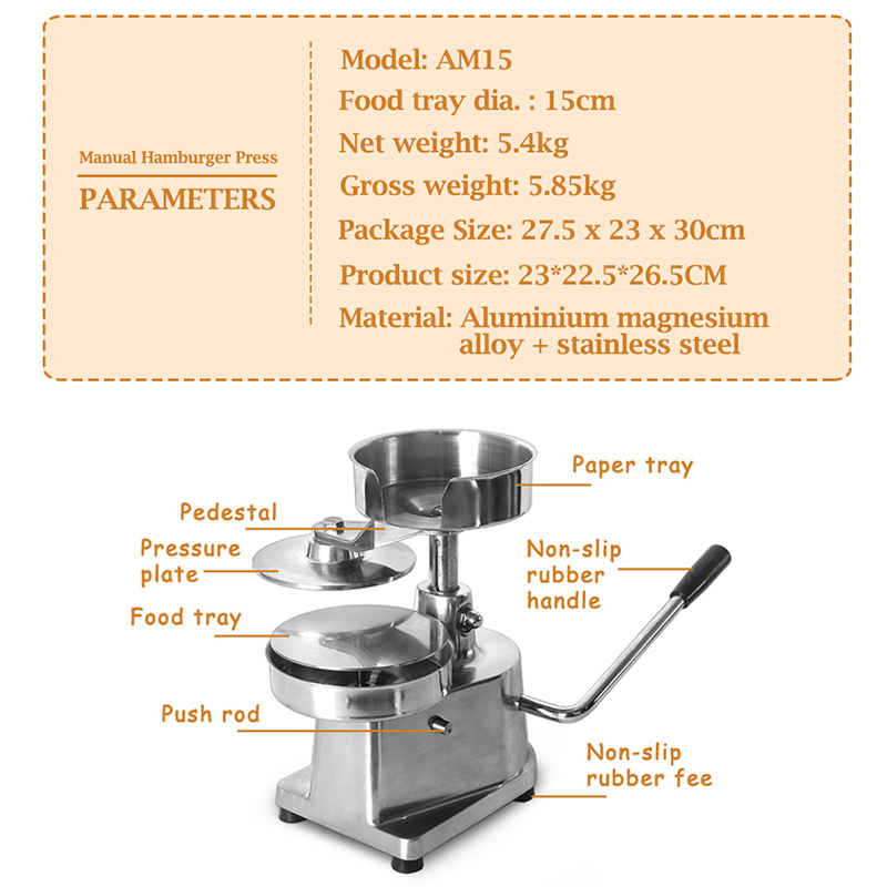 Alat Pembuat Burger Manual, Me - Meat Patty Maker Press Manual ulasan dan harga