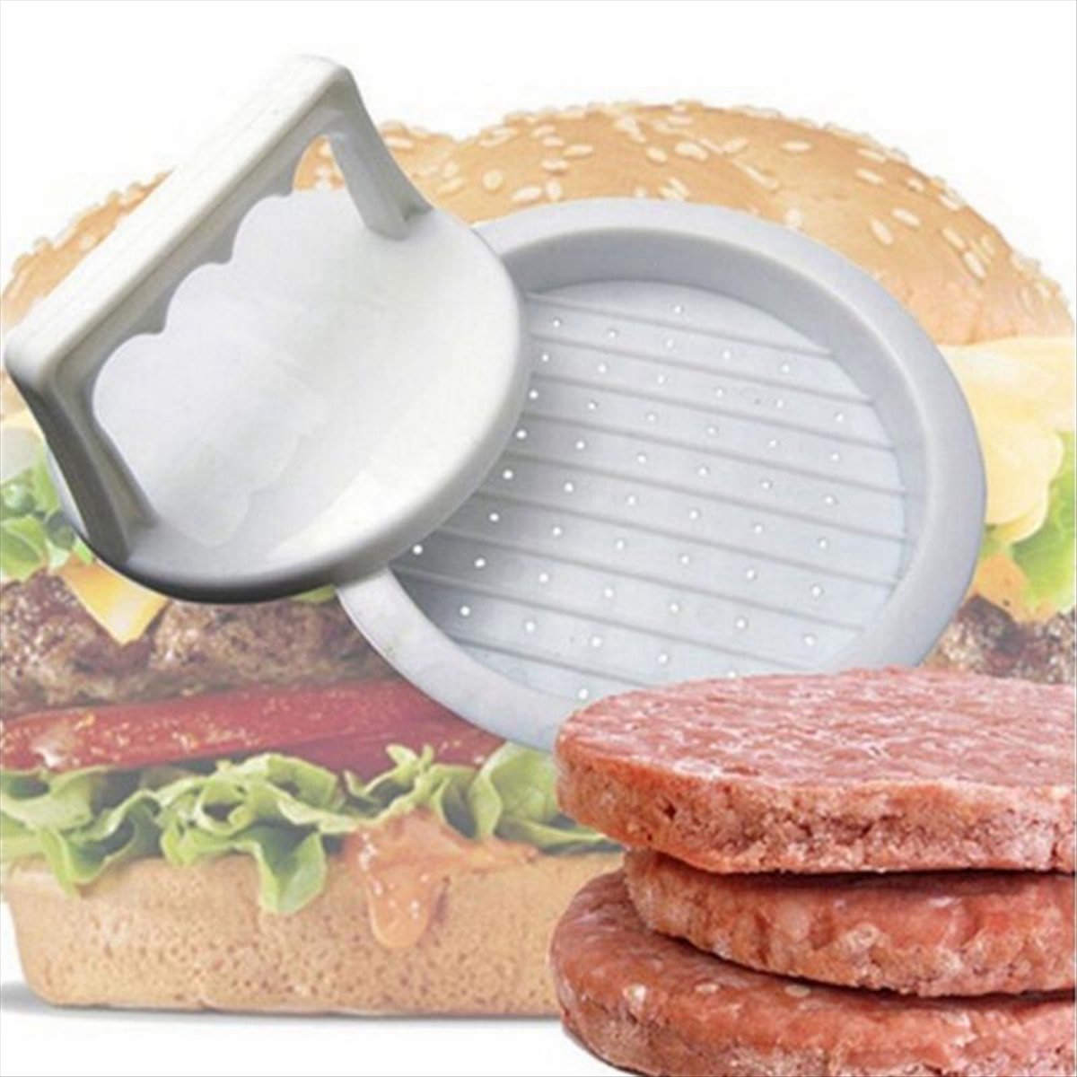 ● Alat Pembuat Daging Hamburge - Meat Patty Maker Press Manual ulasan dan harga