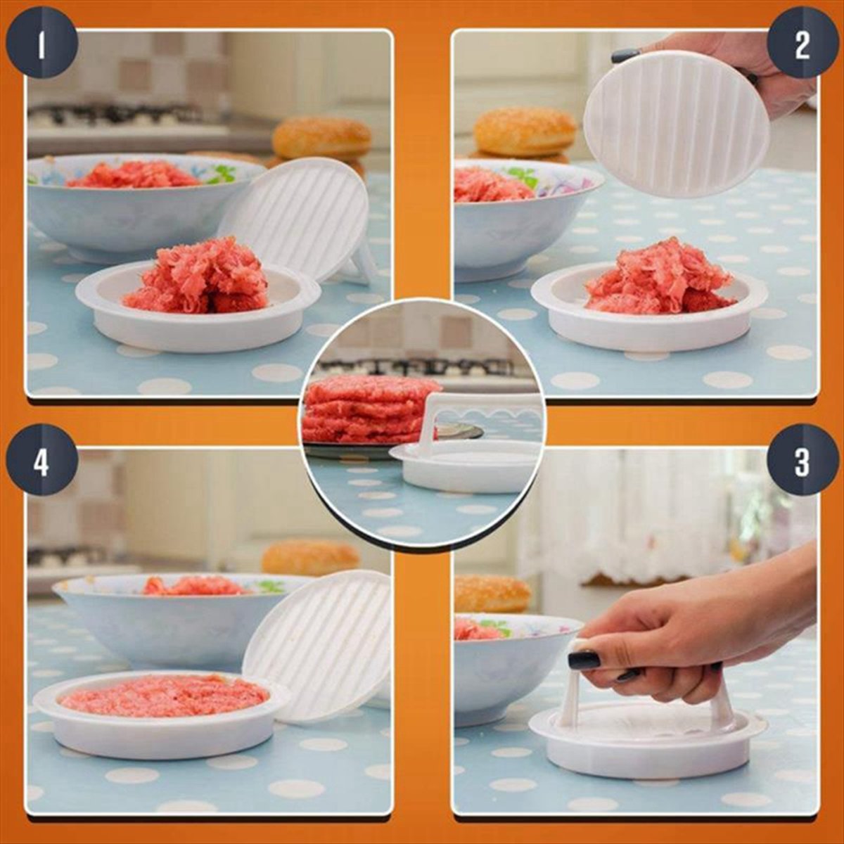 ● Alat Pembuat Daging Hamburge - Meat Patty Maker Press Manual ulasan dan harga